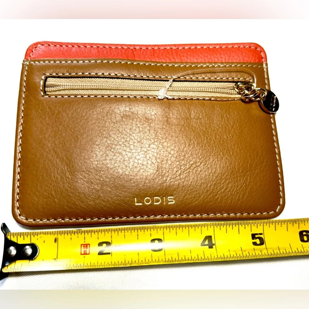 Leather genuine Wallet Card holder multicolor